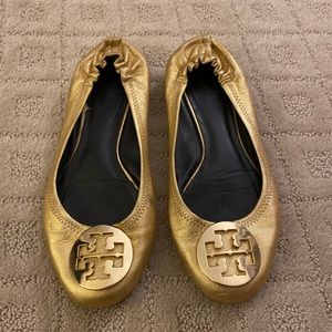 Gold Tory Burch Flats Size 8.5